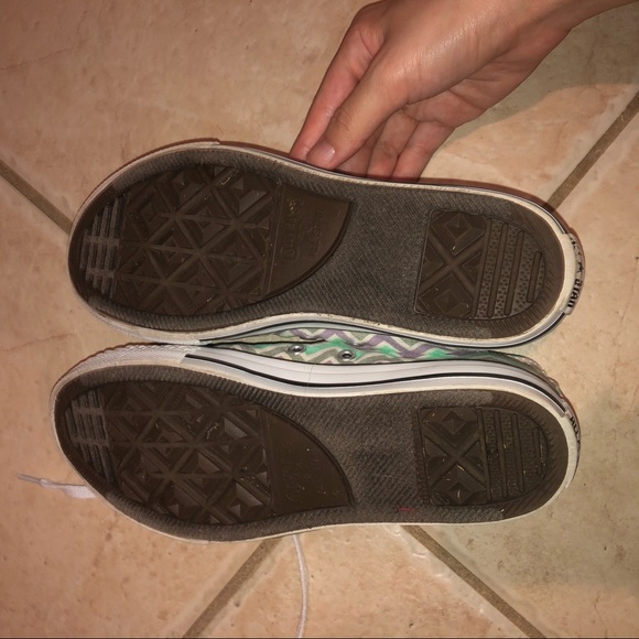 ‼️MINT & PURPLE CHEVRON CONVERSE SIZE 4 JUNIORS - Picture 7 of 10